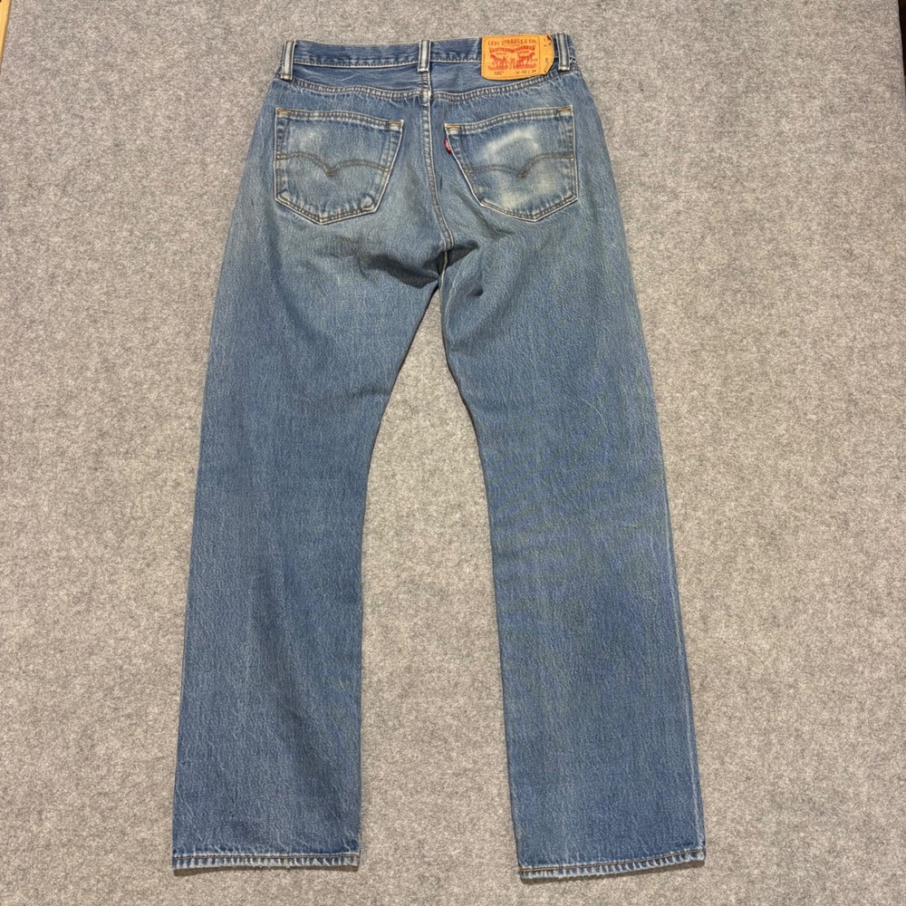 Levis 501 Original Fit Jeans Mens 30x30 Blue Denim Straight Leg Button Fly